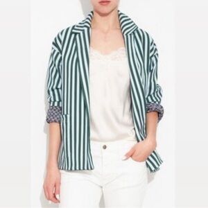 Cher Michel Klein Canvas Stretch Blazer Size 40 FR US 10 Fully Lined Designer